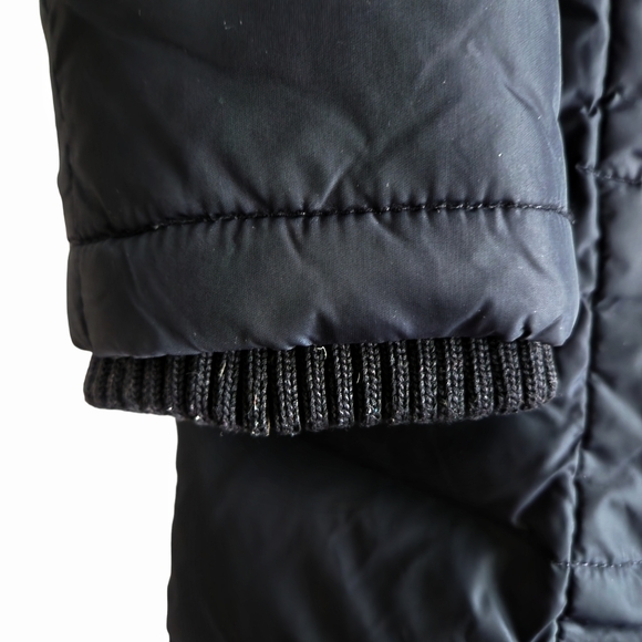 Crew Clothing Co. Women Black Down Puffer Coat Size L Detachable Faux Fur Hood - Picture 10 of 13